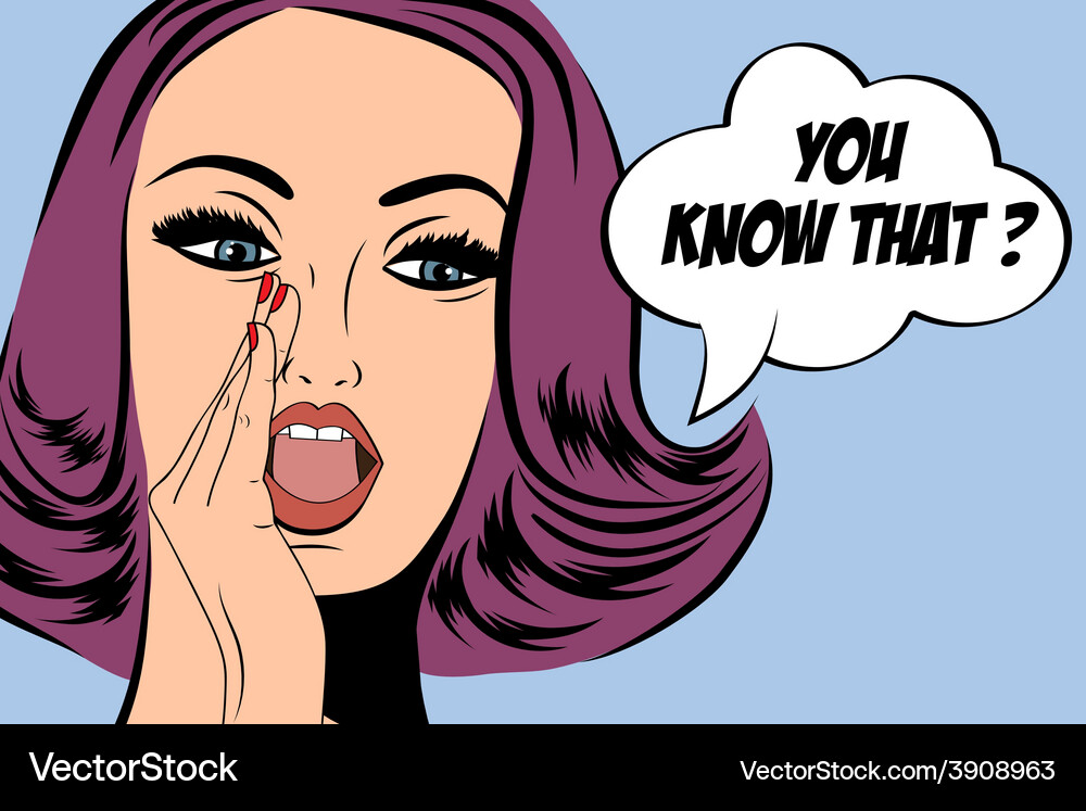 Pop art cute retro woman in comics style Vector Image