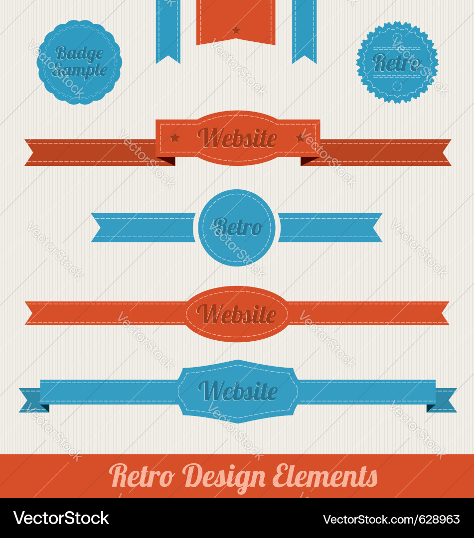 Retro Web Elements Set vector image