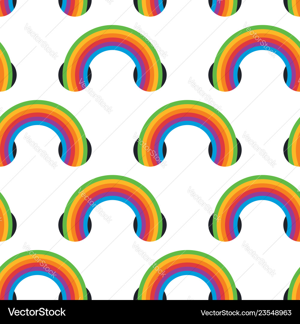 Seamless pattern with rainbow symbol Vector Image