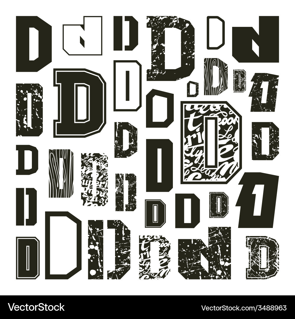 Set versions of letters d Vector Image