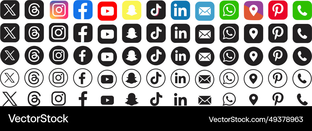 Social Media App Icons Vector Image