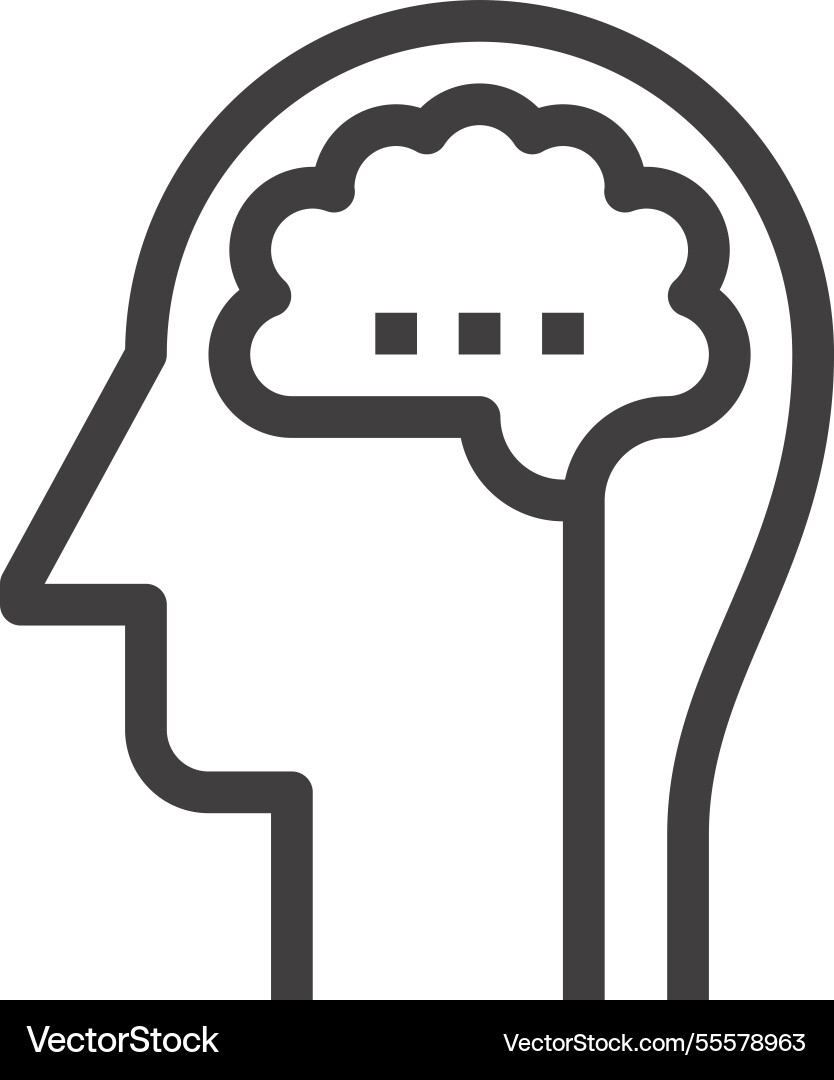 Thinking flat line web icon concept Thinking flat line web icon concept vector image
