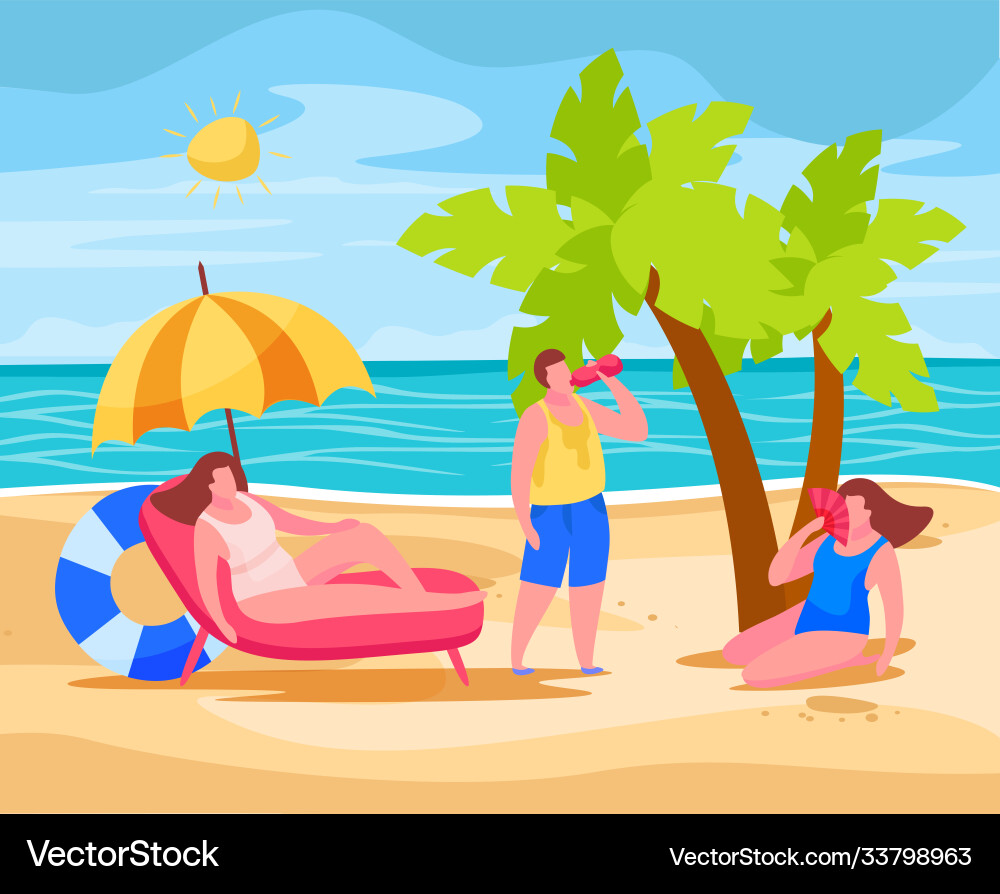 Vorbeugungskomposition des Strandes Vektorbild