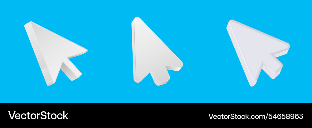 White computer mouse arrows in various angles Vector Image