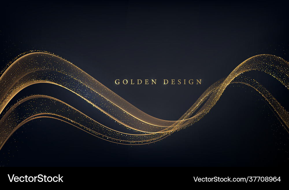 Abstract gold waves shiny golden moving lines Abstract gold waves shiny golden moving lines vector image
