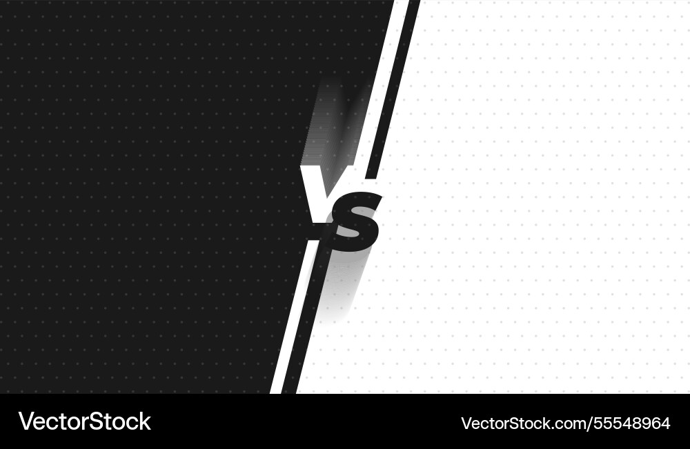 Black and white versus vs comparison banner Vector Image