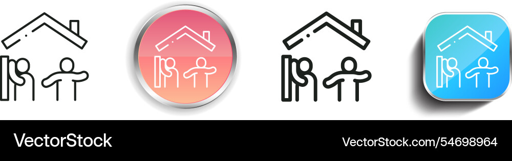 Hide and seek icon thin linear regular button Hide and seek icon thin linear regular button vector image