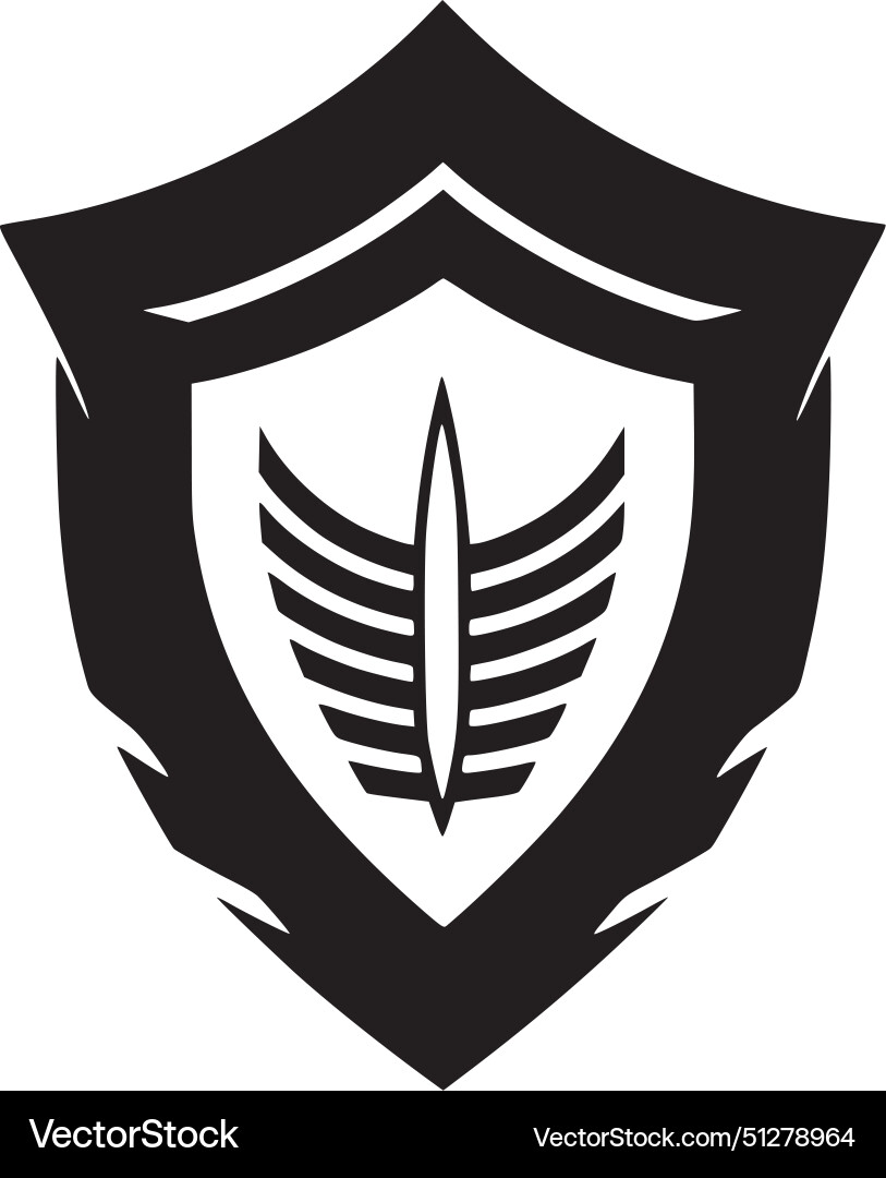 Shield - black and white Royalty Free Vector Image