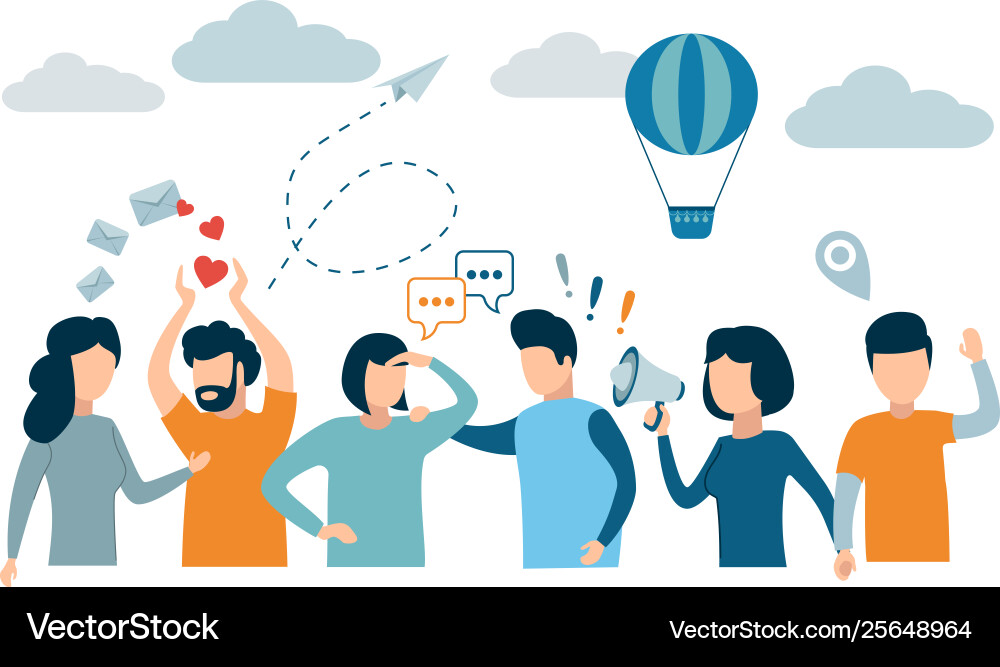 Teamwork & Connection Network Vector Image