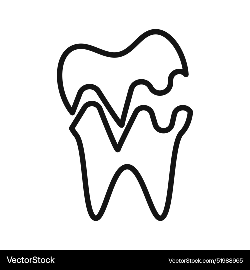 Broken tooth icon mark in filled style Vector Image
