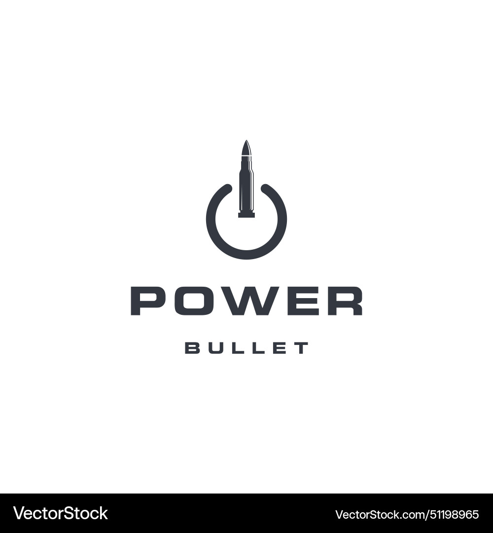 Bullet combine with power button logo design Bullet combine with power button logo design Vector Image