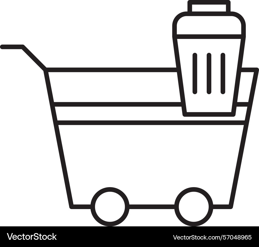 Delete to cart line icon design vector image