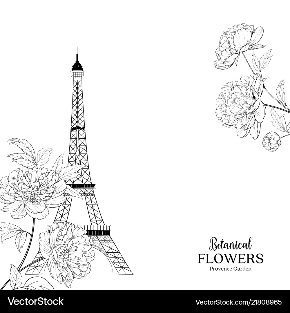 Eiffel Tower Wedding Invitation Vector Image
