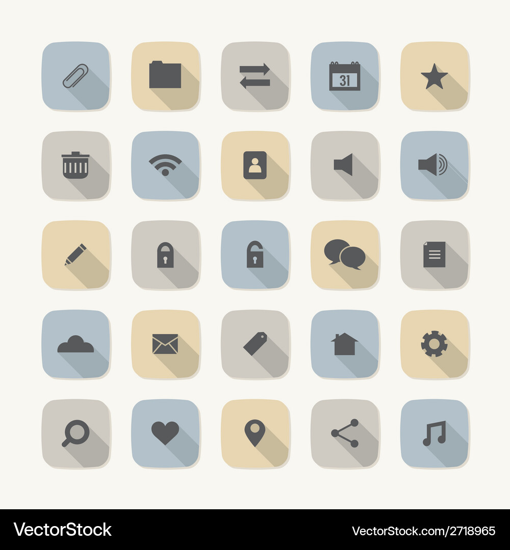 Flat design website icons set Vector Image
