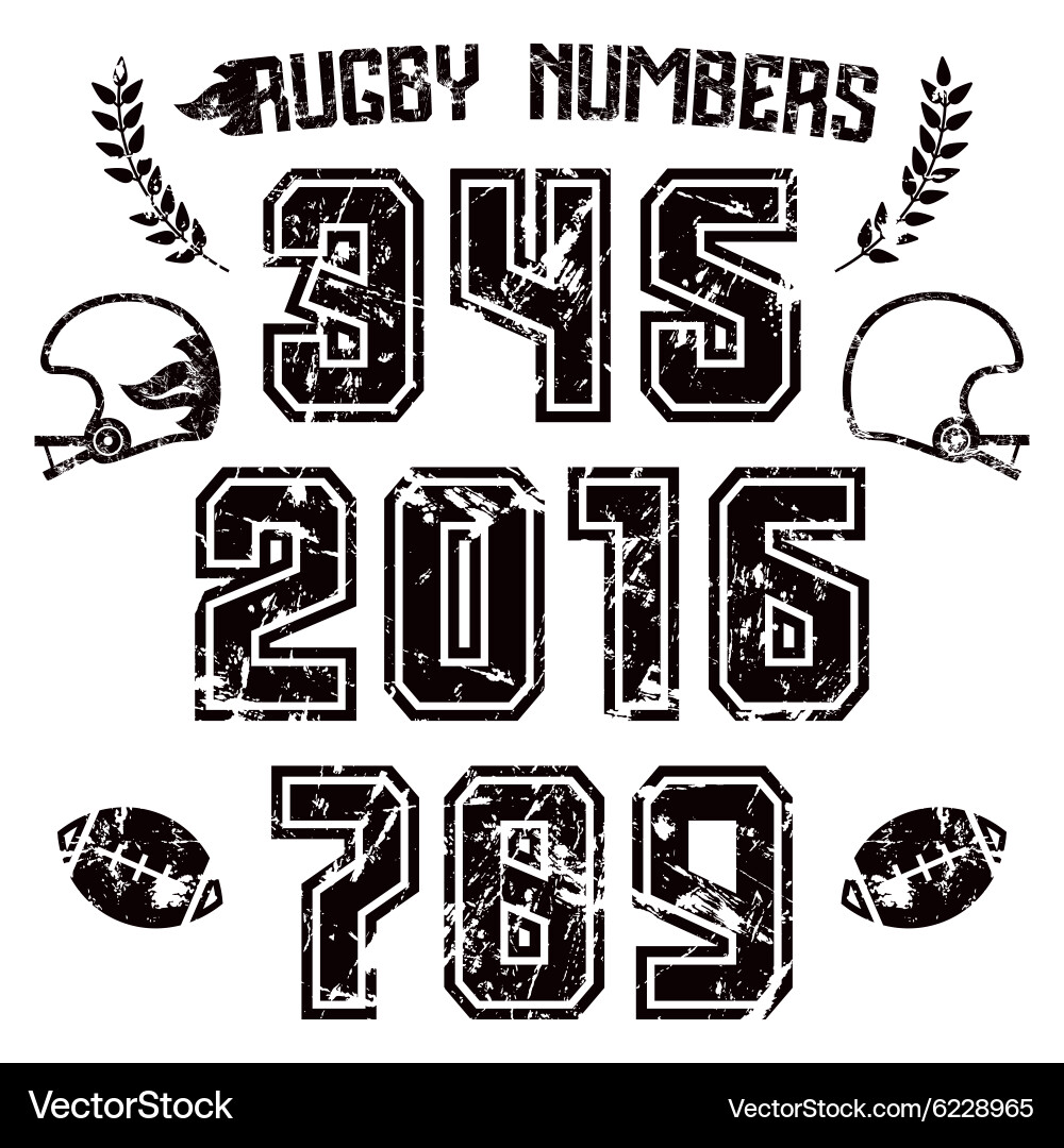 Rugby Number T-Shirt Print Vector Image
