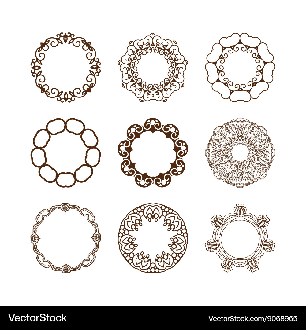 Set of simple linear monograms Vector Image