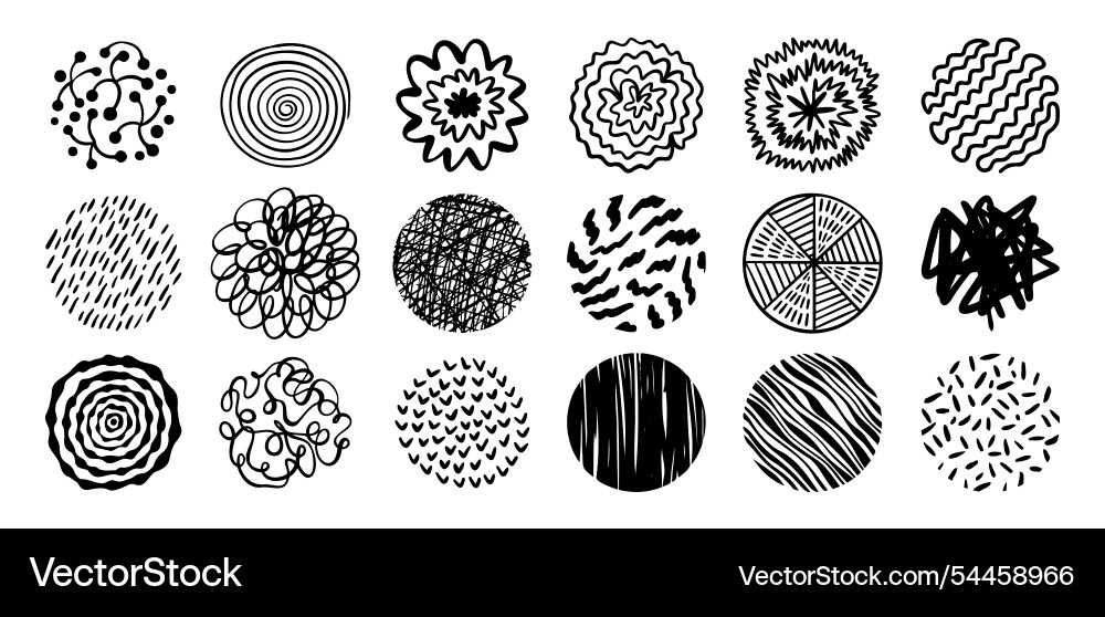 Abstract Rounded Shapes - Pattern Set vector image