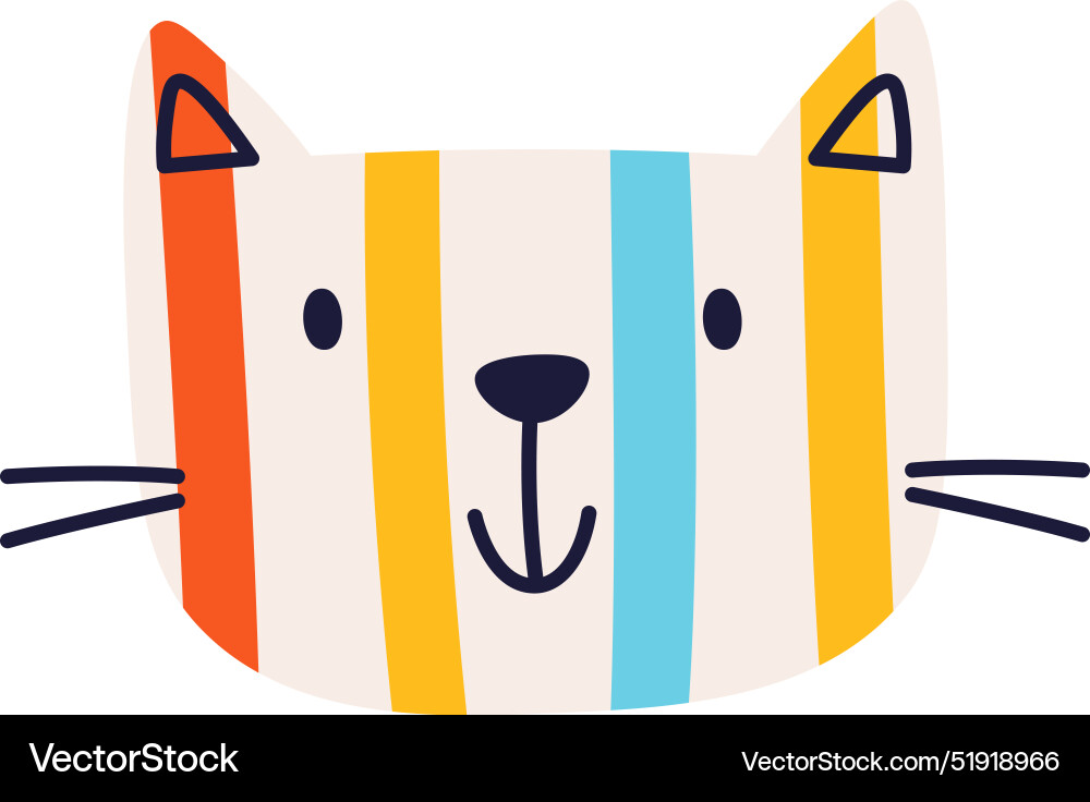 Cat face with pattern Vector Image