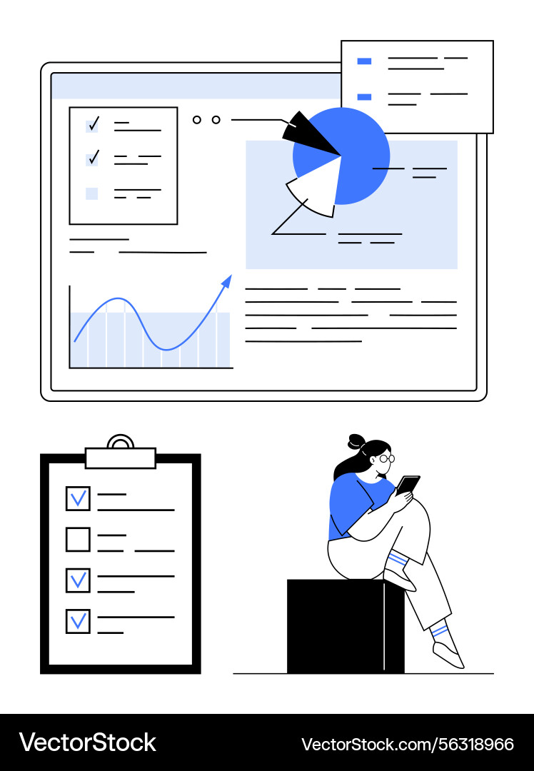 Data Analysis & Reporting Dashboard vector image