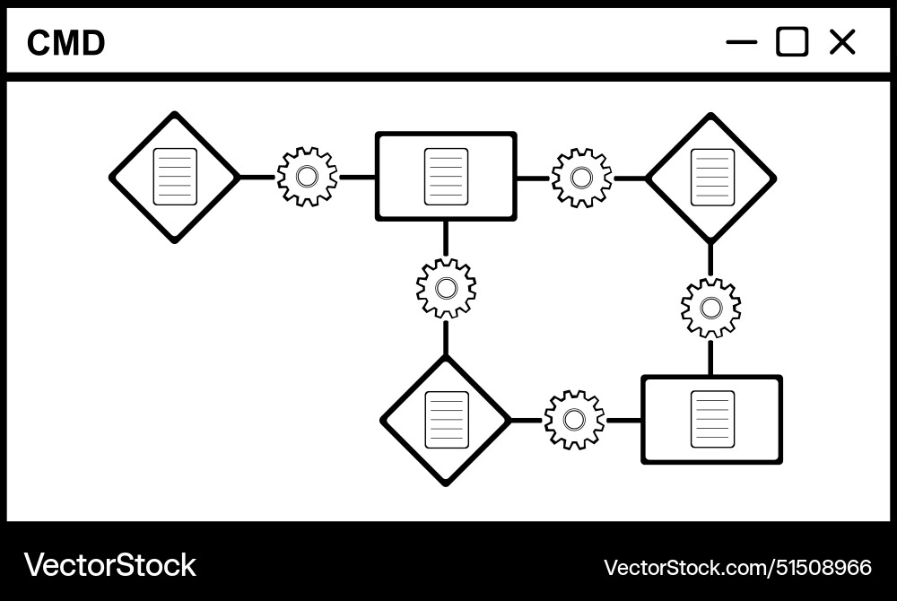 Icon algorithm terminal cmd black and white Icon algorithm terminal cmd black and white vector image