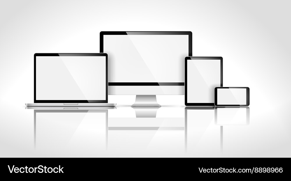 Modern Devices with Reflection vector image