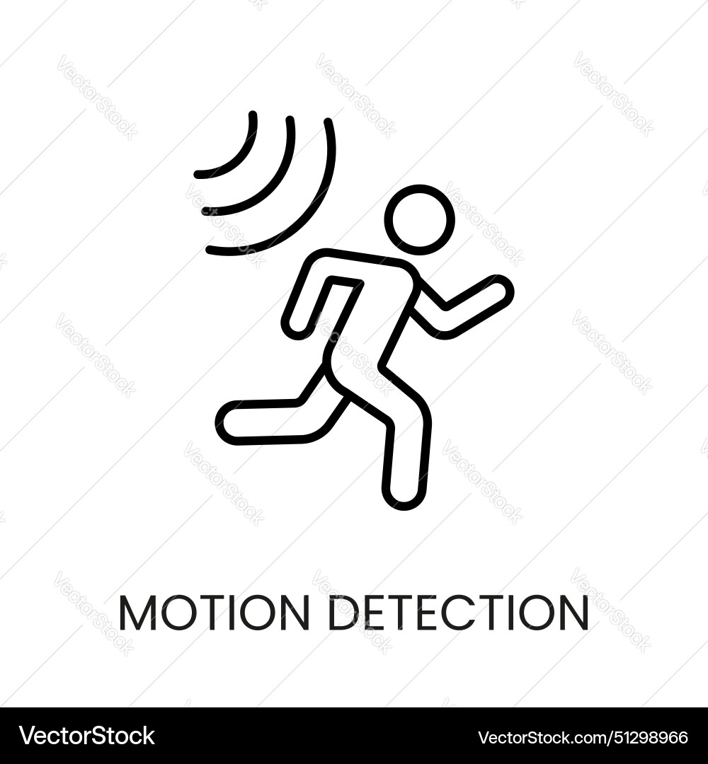 Motion detection line icon with editable vector image