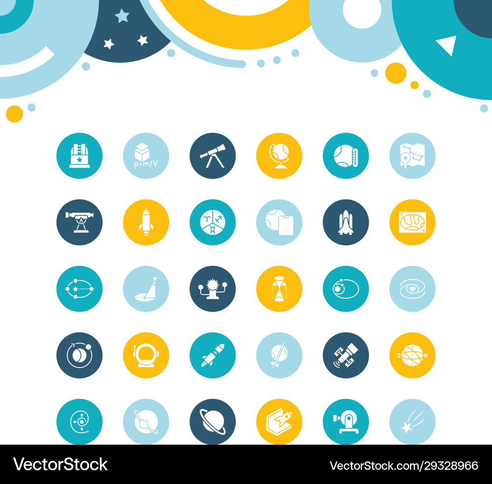 Set simple icons astronomy Set simple icons astronomy vector image