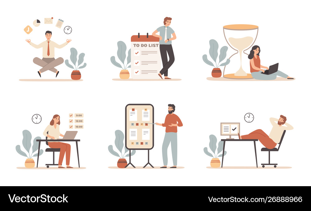 Time Management & Task Scheduling vector image