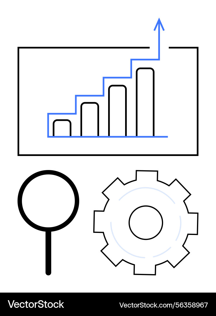Data analysis and growth concept with graph Data analysis and growth concept with graph vector image