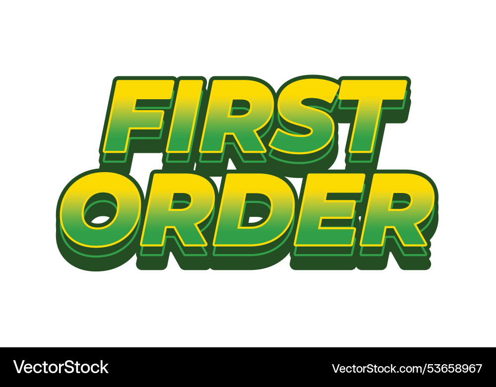 First order text effect in 3d style with modern First order text effect in 3d style with modern vector image
