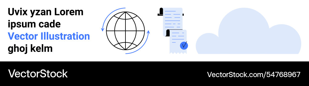 Global data exchange with documents and cloud Global data exchange with documents and cloud vector image