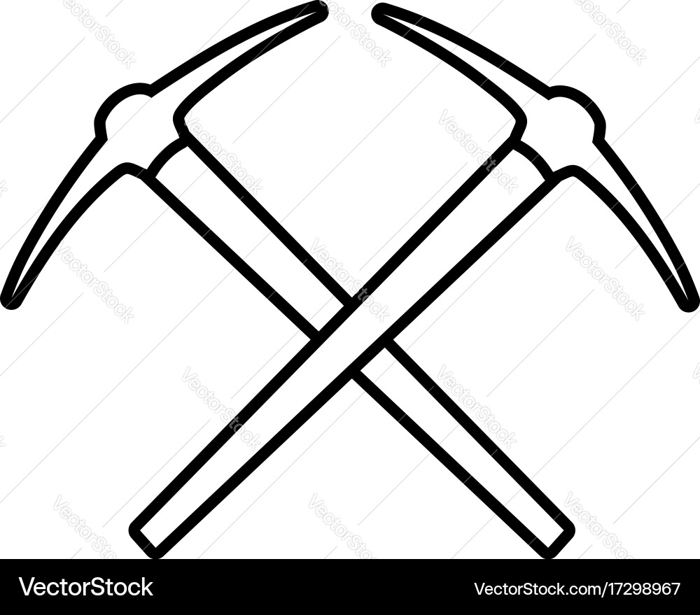Mining pickaxe icon outline style vector image