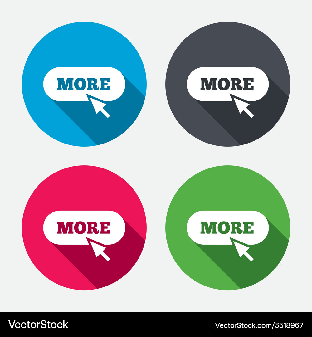 More Icon with Cursor Pointer Vector Image