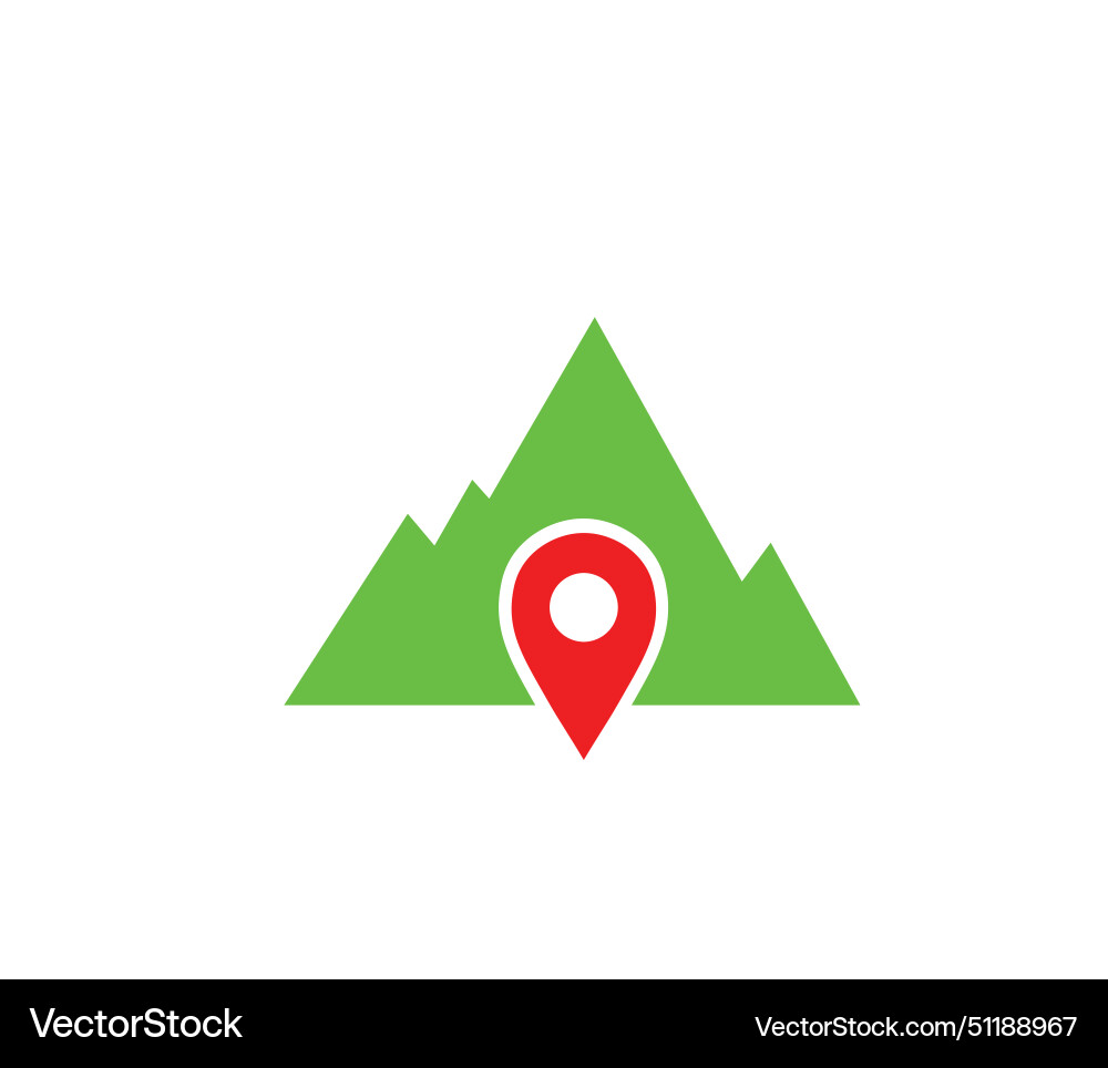 Navigation map with mountain icon Vector Image