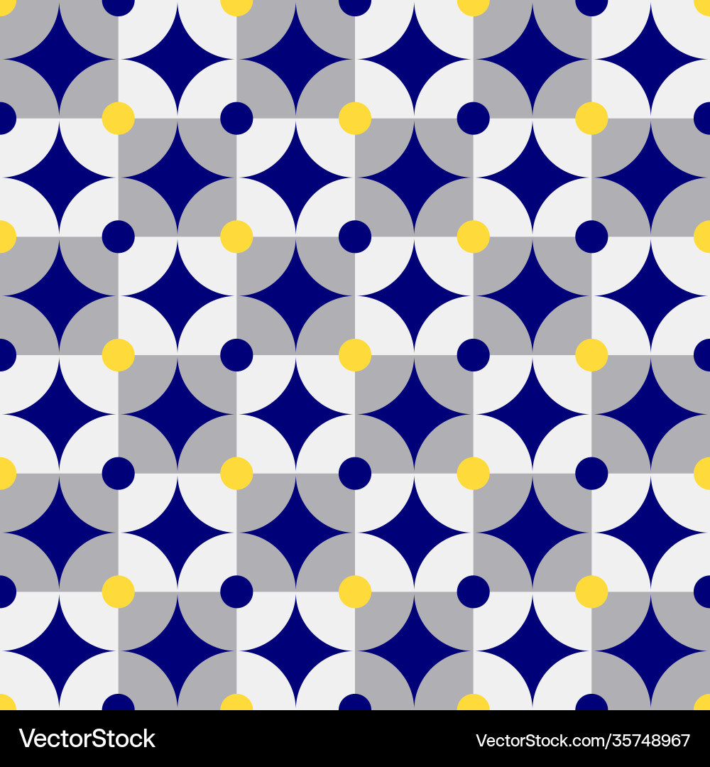 Retro circles and square seamless pattern Retro circles and square seamless pattern Vector Image