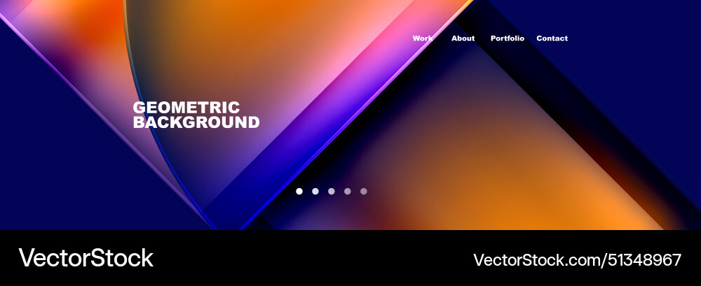 Round triangles and squares web site page template Round triangles and squares web site page template Vector Image