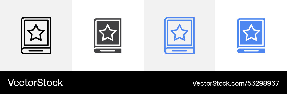 Star book icon set use for web ui or app vector image
