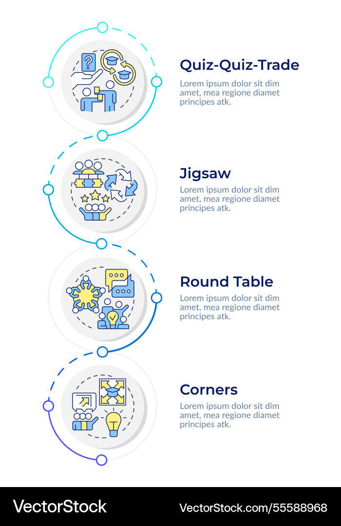 Cooperative learning different methods Cooperative learning different methods vector image