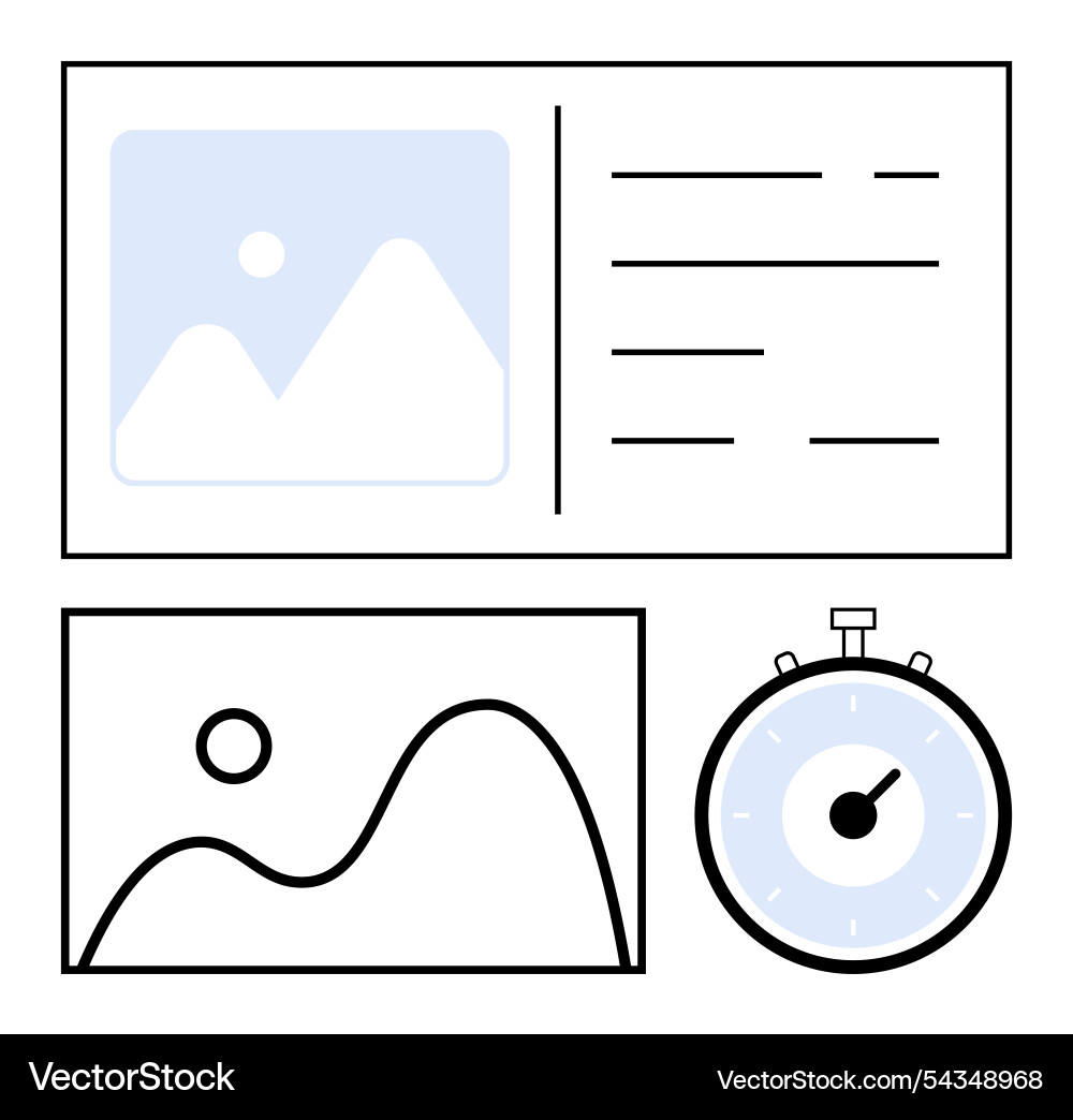 Infographic layout with image text line graph Infographic layout with image text line graph vector image