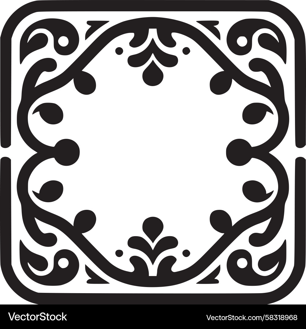 Intricate Swirls Square Frame Vector Image