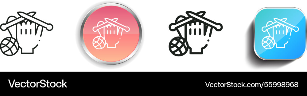 Knitting icon thin linear regular and button vector image