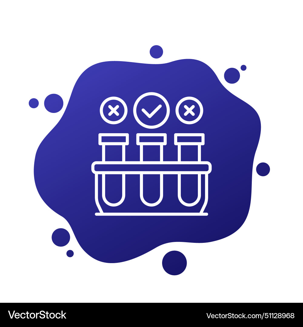 Lab test line icon with tubes Vector Image