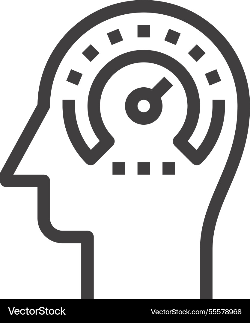Mind performance flat line web icon concept Mind performance flat line web icon concept vector image