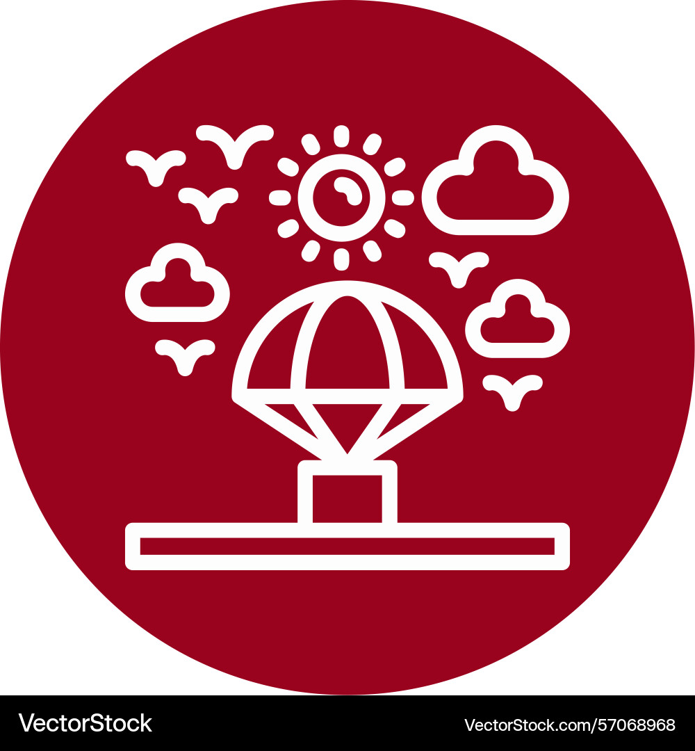 Skydiving line circle style icon design Vector Image