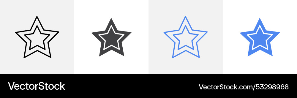 Star icon set use for web ui or app Vector Image
