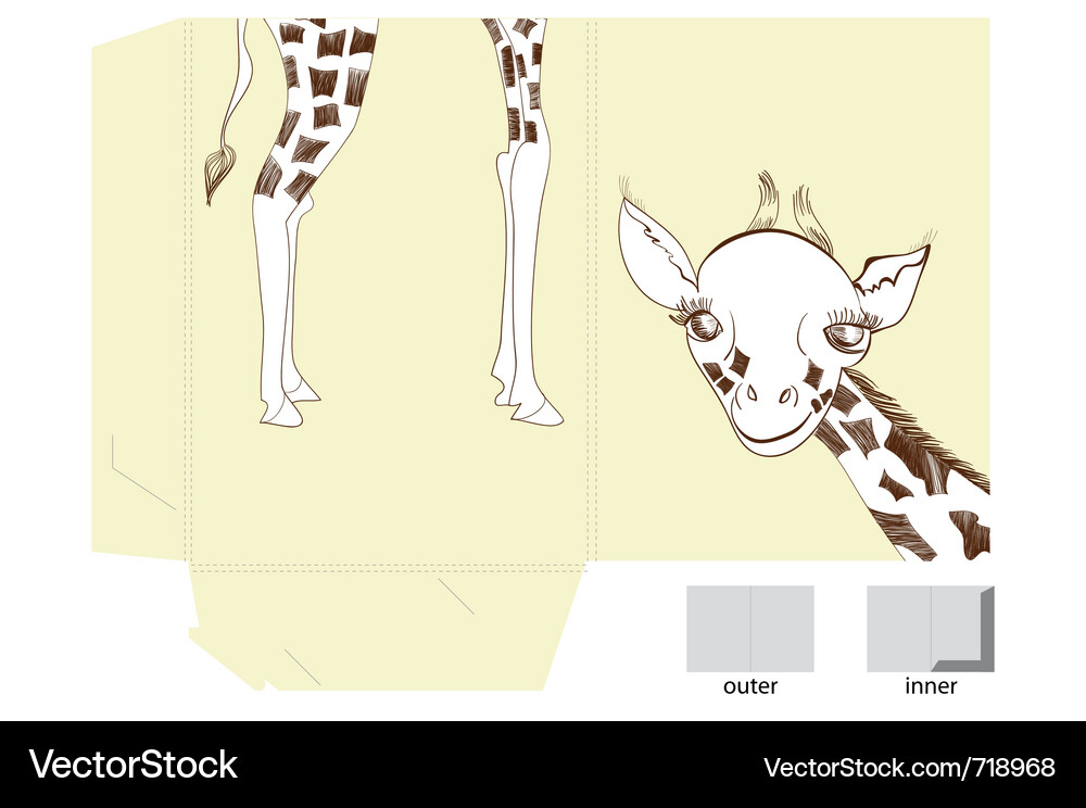 Template for folder with of giraffe Vector Image