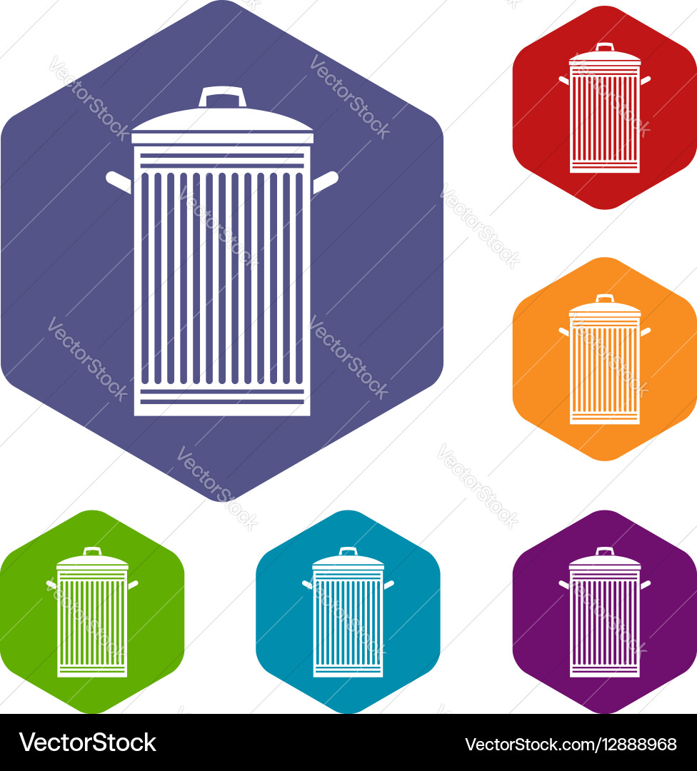 Trash can icons set Vector Image