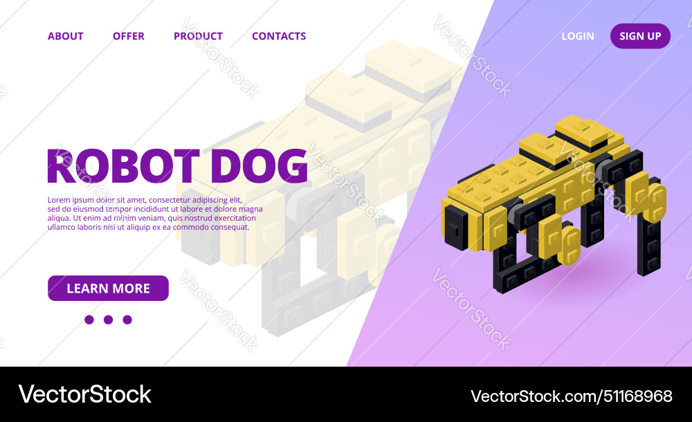 Web template with a modern robot Web template with a modern robot vector image