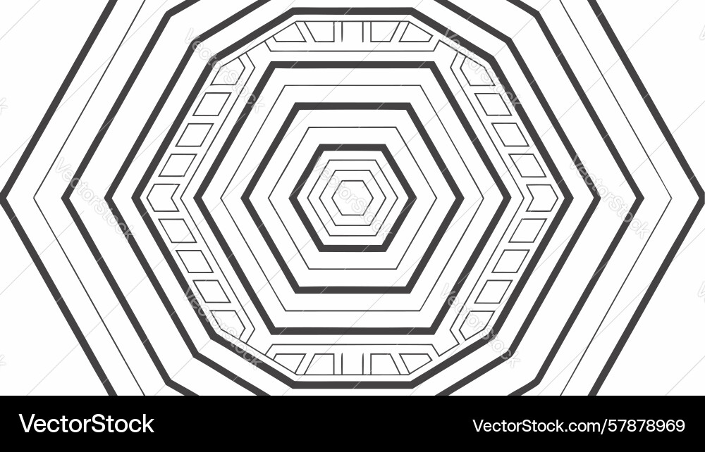 Abstract hexagonal concentric pattern design Vector Image