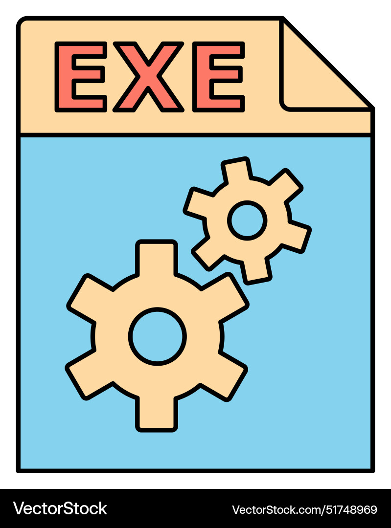 Exe file executable icon representing Royalty Free Vector